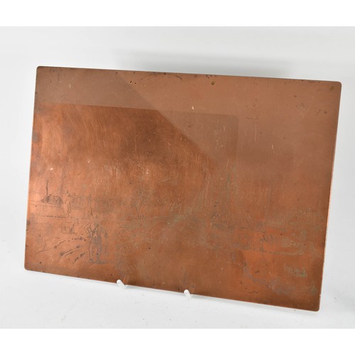 325 - A Pair Of Antique Copper Engraving Plates. Largest 25cm x 18cm.