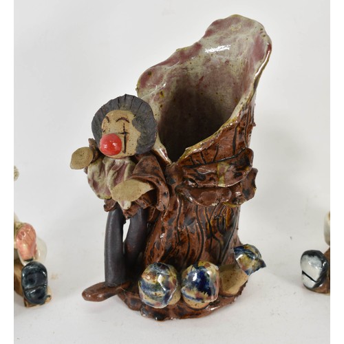 327 - A Collection Of 3 Unusual Grotesque Pottery Figures - Two Signed To Base. Largest 15.5cm Height, Oth... 