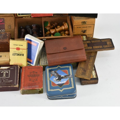 334 - A Large Collection Of Vintage Gaming Items Including Playing Cards And Dominoes