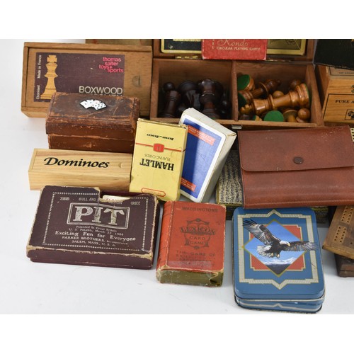 334 - A Large Collection Of Vintage Gaming Items Including Playing Cards And Dominoes