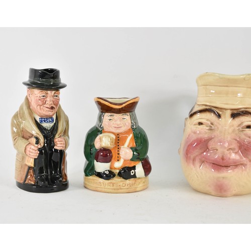 344 - A Collection Of 5 Character / Toby Jugs Including Winston Churchill (A/F).