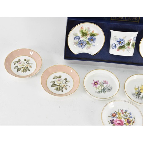 345 - A Quantity Of Royal Worcester Pin Dishes Including A Boxed Set.