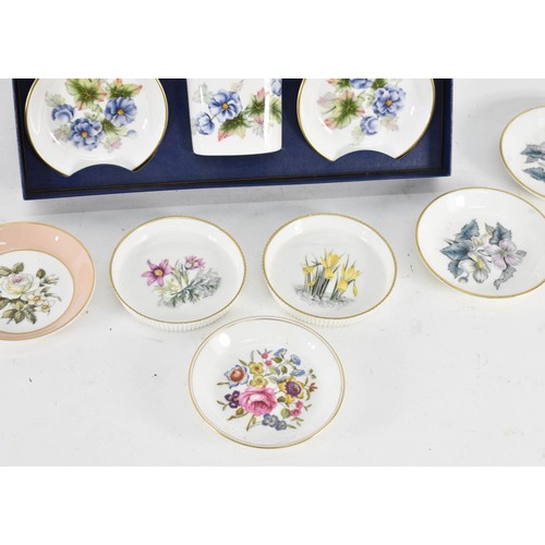 345 - A Quantity Of Royal Worcester Pin Dishes Including A Boxed Set.