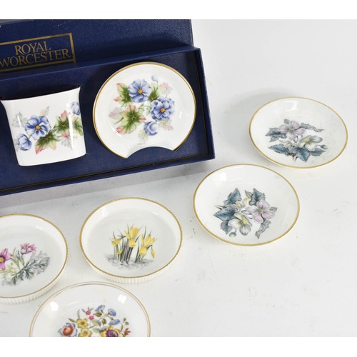 345 - A Quantity Of Royal Worcester Pin Dishes Including A Boxed Set.