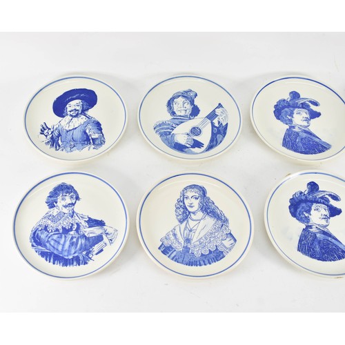 347 - A Collection Of 8 Delfts Blauw Character Portrait Plates