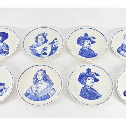 347 - A Collection Of 8 Delfts Blauw Character Portrait Plates