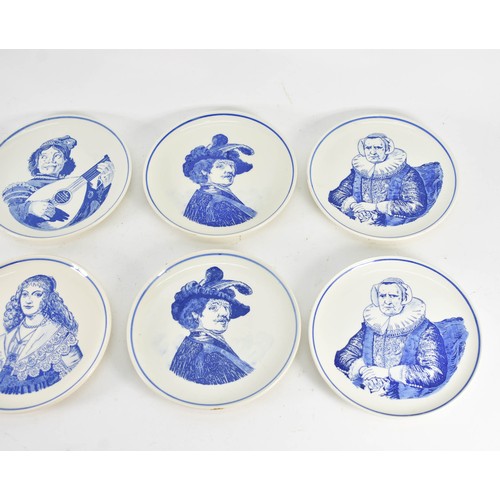 347 - A Collection Of 8 Delfts Blauw Character Portrait Plates