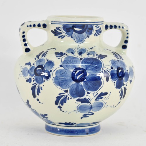 348 - 2 Delfts Blauw Floral Items Including Small Jug Vase And Ashtray