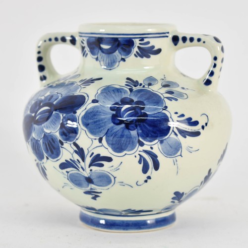 348 - 2 Delfts Blauw Floral Items Including Small Jug Vase And Ashtray