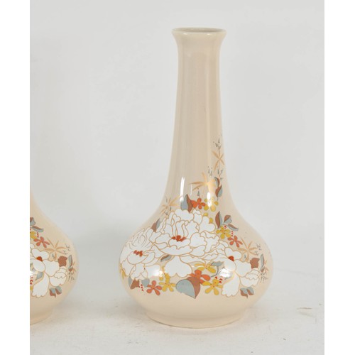 356 - A Pair Of Poole Pottery Kandy Bud Vases. 15cm Height.