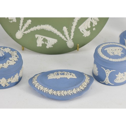 364 - A Collection Of 8 Wedgwood Jasperware Items Including Blue/White and Green/White.