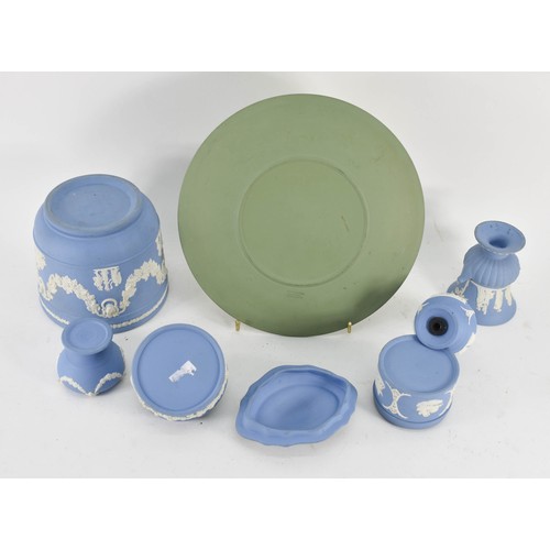 364 - A Collection Of 8 Wedgwood Jasperware Items Including Blue/White and Green/White.