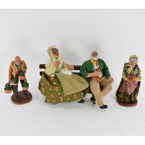 365 - 3 Vintage Figurines Including A Couple On A Bench