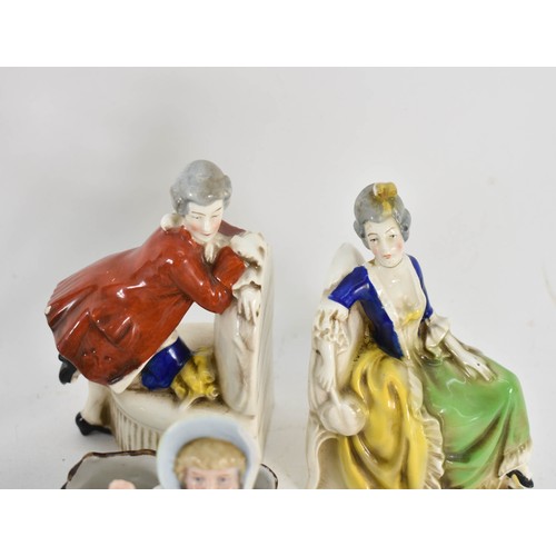 366 - A Collection Of Figurines Including Classical Designed Bookends And An Interestingly Repaired Staffo... 