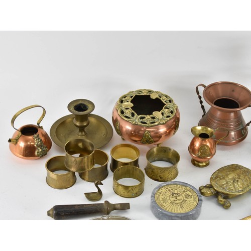 386 - A Collection Of Various Brass/Copper Interesting Items Including Tortoise Dish