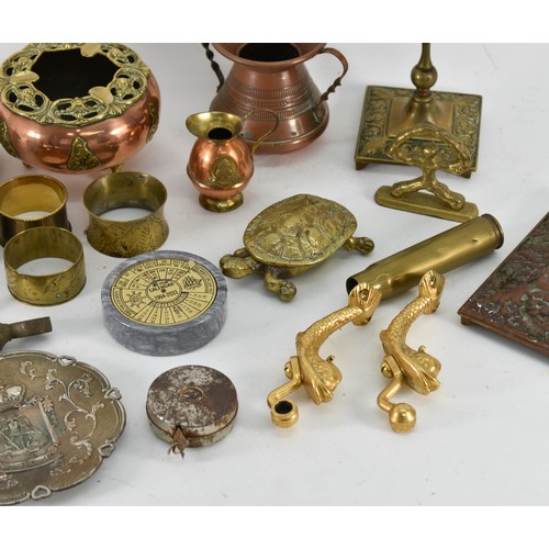 386 - A Collection Of Various Brass/Copper Interesting Items Including Tortoise Dish