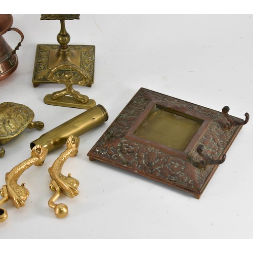 386 - A Collection Of Various Brass/Copper Interesting Items Including Tortoise Dish