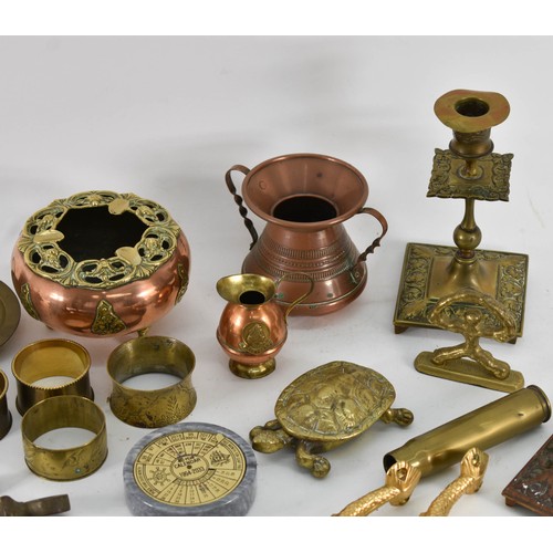 386 - A Collection Of Various Brass/Copper Interesting Items Including Tortoise Dish