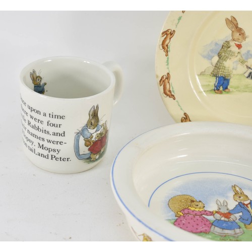 401 - A Collection Of 3 Childrens Ceramics Including A Wedgwood Peter Rabbit Cup And A Royal Doulton Bunni... 