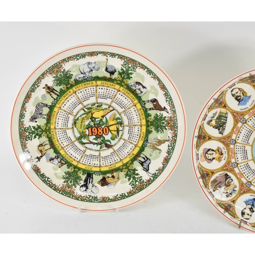 410 - 2 Wedgwood Calendar Plates - 1980 And 1982. 26cm Diameter.