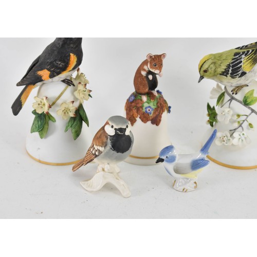 422 - 3 Ceramic Animal Bells And Bird Figurines Including Goebels And USSR