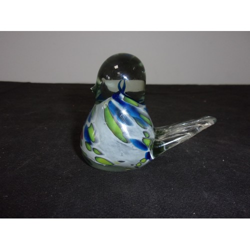 430 - Believed To Be Mdina Glass Duck Paper Weight but IS NOT Marked. And a Heavy Bottom Glass Rose Bud Va... 