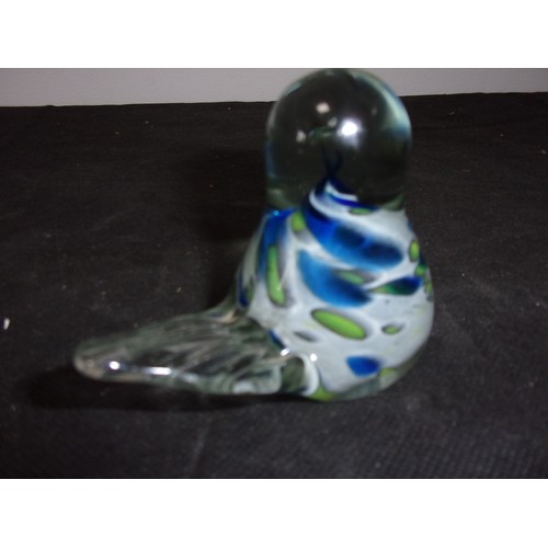 430 - Believed To Be Mdina Glass Duck Paper Weight but IS NOT Marked. And a Heavy Bottom Glass Rose Bud Va... 