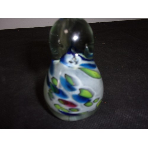 430 - Believed To Be Mdina Glass Duck Paper Weight but IS NOT Marked. And a Heavy Bottom Glass Rose Bud Va... 