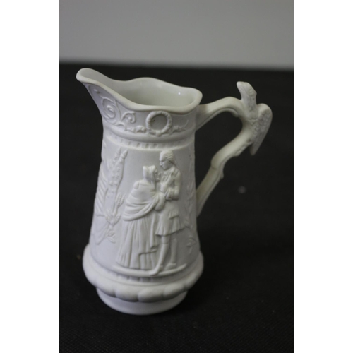 536 - Lovely Pair of White Pottery Portmeirion Parian Jugs