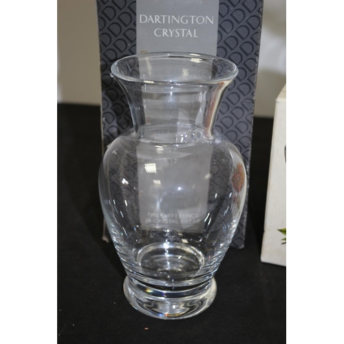 541 - Boxed Dartington Hand Made Crystal Comport and Vase