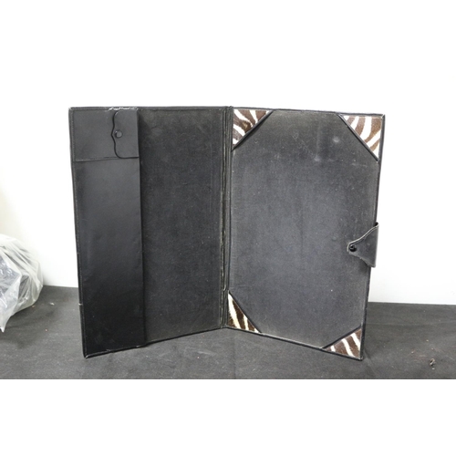 547 - Vintage Real Zebra Skin Document / Pad Holder