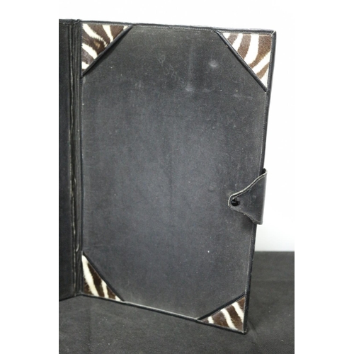 547 - Vintage Real Zebra Skin Document / Pad Holder