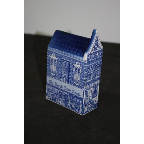 551 - Vintage Delft Blue No. 15 Hand Painted Twin Shops