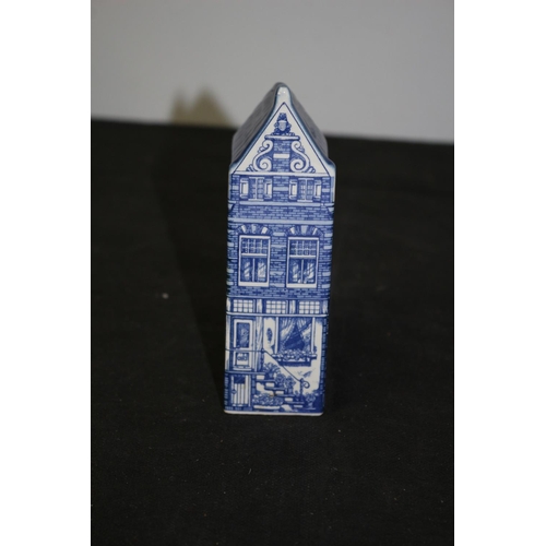 551 - Vintage Delft Blue No. 15 Hand Painted Twin Shops