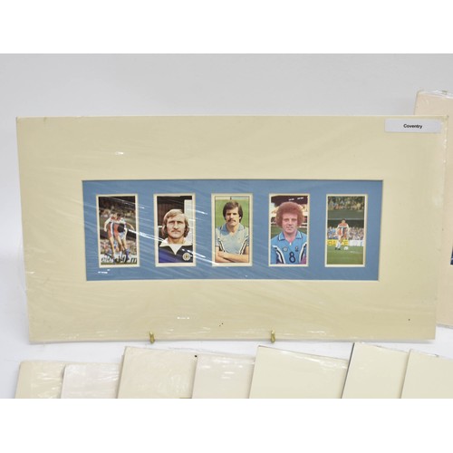 457 - A Collection Of 10 Mounted Cigarrette/Tea Cards Of A Football Topic. Each Measures 35cm x 20cm.