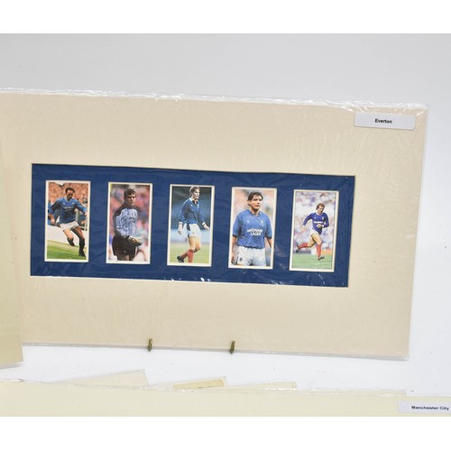 457 - A Collection Of 10 Mounted Cigarrette/Tea Cards Of A Football Topic. Each Measures 35cm x 20cm.