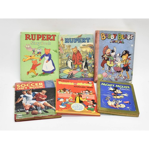 467 - 6 Vintage Annuals Including Rupert The Bear And Mickey Mouse (1949).