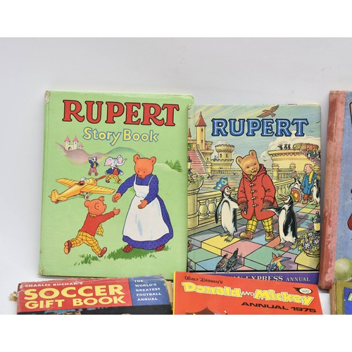 467 - 6 Vintage Annuals Including Rupert The Bear And Mickey Mouse (1949).