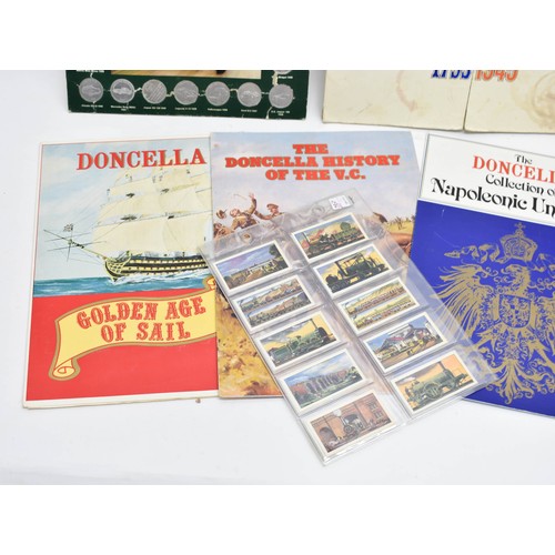 479 - A Quantity Of Cigarette Cards In Folders Plus A Collectable Coin Arrangement