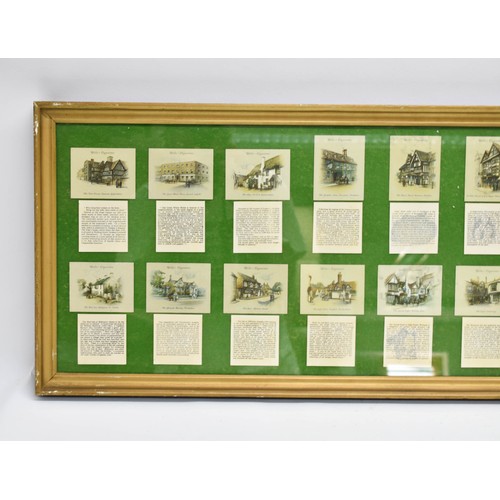 502 - 2 Large Framed Arrangements Of Cards Featuring Various Pub Related Scenes And Information. 36cm x 10... 