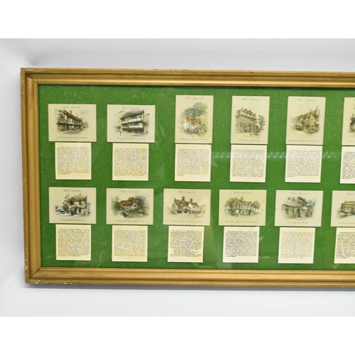 502 - 2 Large Framed Arrangements Of Cards Featuring Various Pub Related Scenes And Information. 36cm x 10... 