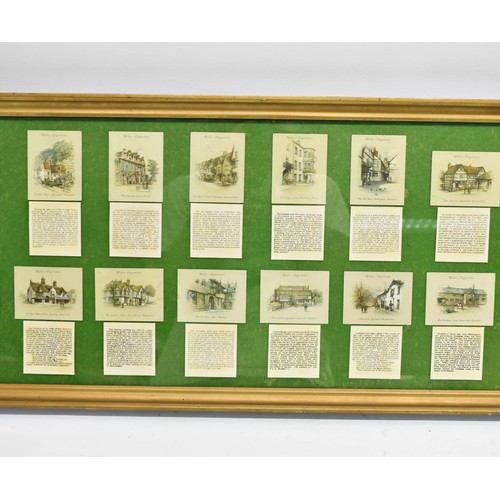 502 - 2 Large Framed Arrangements Of Cards Featuring Various Pub Related Scenes And Information. 36cm x 10... 