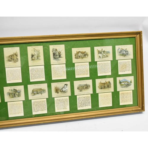 502 - 2 Large Framed Arrangements Of Cards Featuring Various Pub Related Scenes And Information. 36cm x 10... 