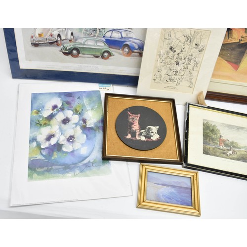 516 - A Selection Of Various Prints Including An Antique Hunting Scene