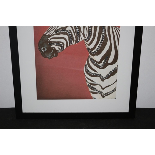 579 - A Watercolour and Sequin Picture of a Zebra