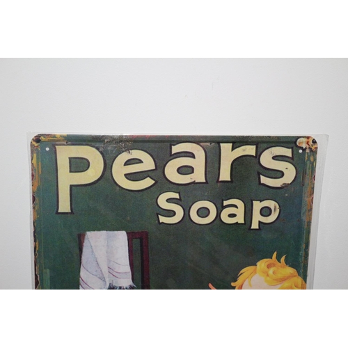 582 - Large Tin Sign - Pears Soap - New - 40 x 30cm