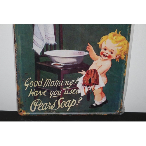 582 - Large Tin Sign - Pears Soap - New - 40 x 30cm