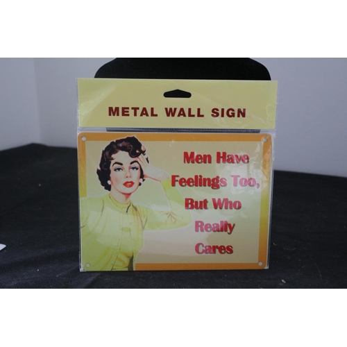 583 - Men Have Feelings Small Tin Sign - 20 x 15cm - New