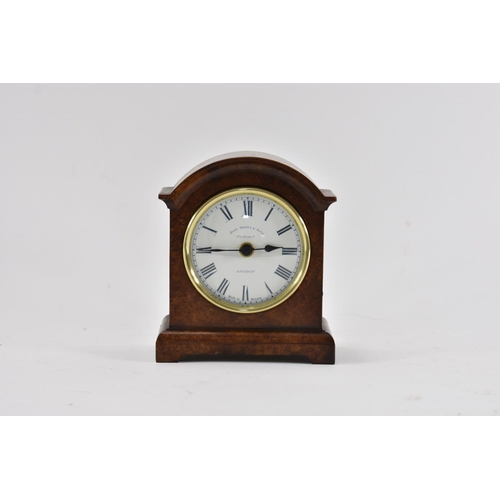 588 - Banjo Style Barometer plus a John Moore & Sons of Clerkenwell, London Mantle Clock