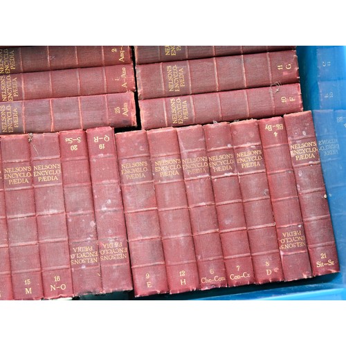 77 - A Box Containing A Large Quantity Of Nelson's Encyclpaedia Books